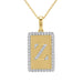 10K Yellow Gold letter 'Z' Fashion Pendant With Chain - 0.20 CT Round Diamond Ladies Jewelry Gift