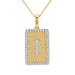 10K Yellow Gold letter 'I' Fashion Pendant With Chain - 0.20 CT Round Diamond Ladies Jewelry Gift