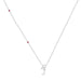 Sterling Silver Ladies 0.10CT Round/Ruby Diamond Pearl “J” Alphabet Necklace Elegant Initial Jewelry