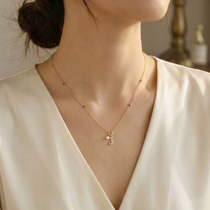 LADIES NECKLACE 0.10CT ROUND DIAMOND 10K YELLOW GOLD