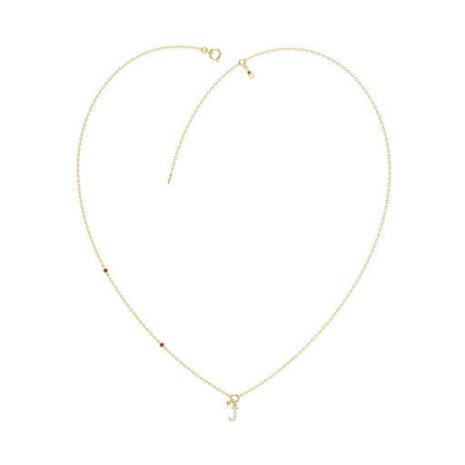 LADIES NECKLACE 0.10CT ROUND DIAMOND 10K YELLOW GOLD