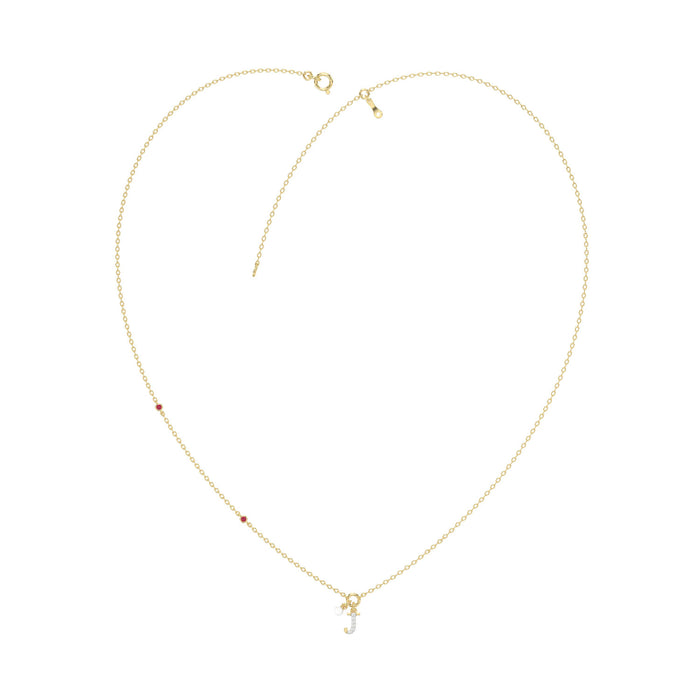 LADIES NECKLACE 0.10CT ROUND DIAMOND 10K YELLOW GOLD