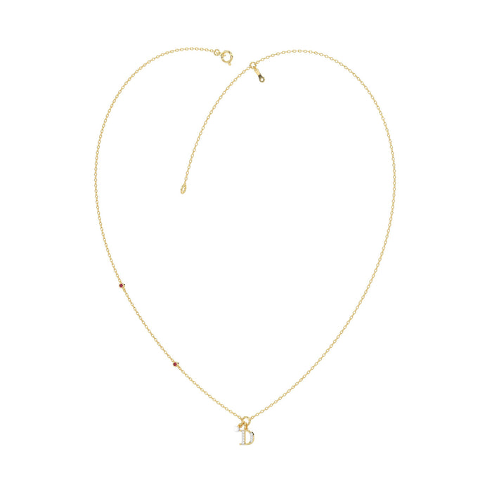 LADIES NECKLACE 0.10CT ROUND DIAMOND 10K YELLOW GOLD