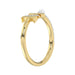 LADIES RING 0.10CT ROUND/PEARL DIAMOND 10K YELLOW GOLD