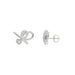 Elegant 10K White Gold Ladies Earrings Featuring A Clustered Heart Design With Twisted Detailing And 0.10 Ct Round Diamonds. Romantic Fine Jewelry For