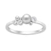 Sterling Silver 0.10Ct Round Diamond & White Pearl Cluster Ring Elegant Ladies Fashion & Engagement Ring