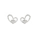 Elegant 10K White Gold Fashion Earrings Featuring A Double Heart Design With 0.15 Ct Round Diamonds. A Romantic And Stylish Ladies Jewelry