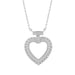 ELEGANCE�10K WHITE GOLD 0.15CT TWISTED CIRCLE HEART & LADIES PENDANT ROUND DIAMOND WITH CHAIN