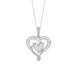 10K WHITE GOLD DOUBLE HEART DIAMOND PENDANT FOR LADIES 0.15CT ROUND DIAMOND PENDANT WITH CHAIN