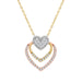 10K WHITE/YELLOW/ROSE  GOLD LADIES FASHION HEART SHAPE PENDANT INCLUDES WITH CHAIN  0.25CT ROUND NATURAL DIAMOND