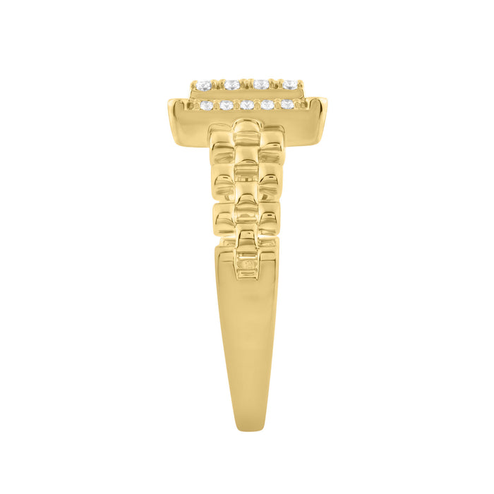 0.50Ct Round Diamond Men’S Ring In 10K Yellow Gold Luxury Men’S Jewelry