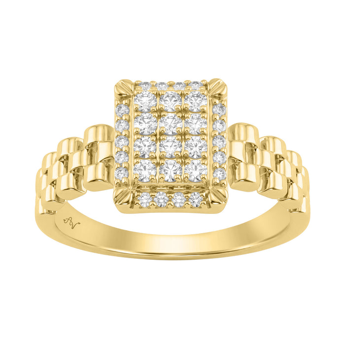 0.50Ct Round Diamond Men’S Ring In 10K Yellow Gold Luxury Men’S Jewelry