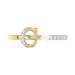 Women�S 10K Yellow Gold Letter �C� Diamond & Pearl Ring 0.10Ct Round Diamond Fine Jewelry