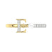 Women�S 10K Yellow Gold Letter �E� Diamond & Pearl Ring 0.10Ct Round Diamond Fine Jewelry
