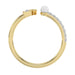 Women’S 10K Yellow Gold Letter “F” Diamond & Pearl Ring 0.10Ct Round Diamond Fine Jewelry