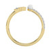 Stylish 10K Yellow Gold Ladies Ring Featuring Letter “H”, Luminous Pearl, And Round Diamond Accents. A Delicate 0.10Ct Fine Jewelry Piece.