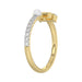 Women’S 10K Yellow Gold Letter “H” Diamond & Pearl Ring 0.10Ct Round Diamond Fine Jewelry