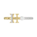 Women’S 10K Yellow Gold Letter “H” Diamond & Pearl Ring 0.10Ct Round Diamond Fine Jewelry