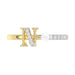 Women�S 10K Yellow Gold Letter �N� Diamond & Pearl Ring 0.10Ct Round Diamond Fine Jewelry