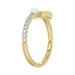 Women’S 10K Yellow Gold Letter “P” Diamond & Pearl Ring 0.10Ct Round Diamond Fine Jewelry