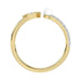 Women�S 10K Yellow Gold Letter �T� Diamond & Pearl Ring 0.10Ct Round Diamond Fine Jewelry