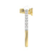 Women’S 10K Yellow Gold Letter “V” Diamond & Pearl Ring 0.10Ct Round Diamond Fine Jewelry