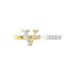 Women’S 10K Yellow Gold Letter “V” Diamond & Pearl Ring 0.10Ct Round Diamond Fine Jewelry