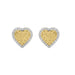 Sterling Silver Nugget Heart Stud Earrings With 0.10Ct Round Diamonds For Women