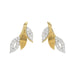 Elegant 10K Yellow Gold Petal Swag Stud Earrings From Emori Featuring 0.25 Ct Round Diamonds. A Sparkling And Feminine Fine Jewelry Design For Women.