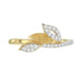 Stylish 10K Yellow Gold Emori Ring Featuring Petal Swag Design With 0.20 Ct Round Diamonds. A Graceful And Elegant Jewelry Piece For Women.