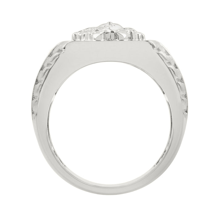 Classic Men’S Diamond Ring In Sterling Silver 0.10Ct Round Diamond Jewelry