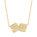 Classic 10K Yellow Gold  Diamond Necklace For Ladies 0.16Ct Round Cut Diamonds