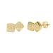 Luxury 10K Yellow Gold Diamond Earrings With 0.16Ct Round Cut Diamonds
