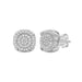 Ladies Sterling Silver 0.25Ct Round Diamond Cluster Stud Earrings Classic Ladies Diamond Jewelry