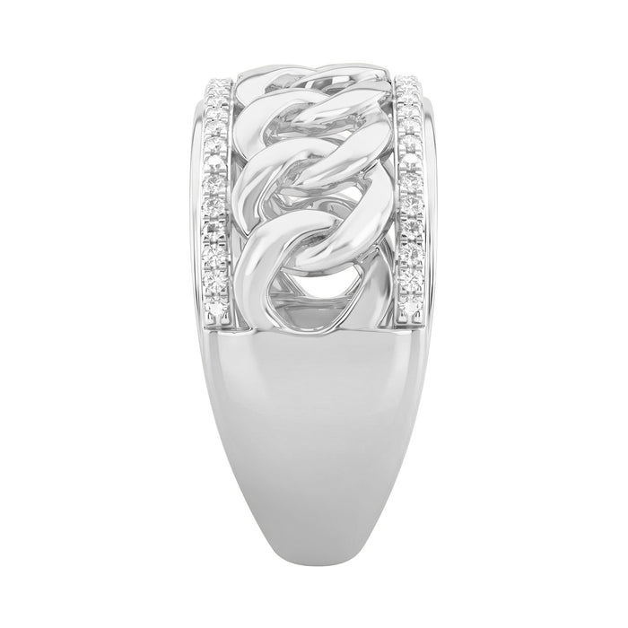 Elegant 0.20Ct Round Diamond Men’S Ring In Sterling Silver Classic Statement Jewelry For Men