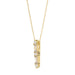 10K Yellow Gold 0.10Ct Diamond Pendant With Chain Featuring Round And Baguette Accents. A Simple Yet Sophisticated Ladies Fine Jewelry Piece.