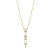 10K Yellow Gold 0.10Ct Diamond Pendant With Chain Featuring Round And Baguette Accents. A Simple Yet Sophisticated Ladies Fine Jewelry Piece.