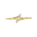 10K Yellow Gold 0.10Ct Diamond Ring Featuring Round And Baguette Accents. A Simple Yet Sophisticated Ladies Fine Jewelry