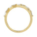 Elegant 10K Yellow Gold Ladies Crossover Ring Featuring Alternating Round And Baguette Diamonds 0.20 Ct. A Modern Fine Jewelry Design For Women.
