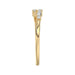 Ladies 10K Yellow Gold Diamond Ring 0.16 Ct Round & Baguette Diamond Jewelry