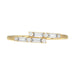 Ladies 10K Yellow Gold Diamond Ring 0.16 Ct Round & Baguette Diamond Jewelry