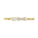 Ladies 10K Yellow Gold Diamond Fashion Ring 0.16 Ct Round & Baguette Diamond Jewelry