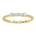 Ladies 10K Yellow Gold Diamond Fashion Ring 0.16 Ct Round & Baguette Diamond Jewelry
