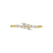 Ladies 10K Yellow Gold Diamond Fashion Ring 0.15 Ct Round & Baguette Diamond Jewelry