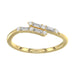 Ladies 10K Yellow Gold Diamond Fashion Ring 0.15 Ct Round & Baguette Diamond Jewelry