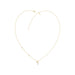Stylish 10K Yellow Gold Ladies “B” Letter Necklace Featuring Round Ruby Diamonds And Pearl Accents. A Delicate And Personalized Fine Jewelry