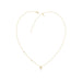 Stylish 10K Yellow Gold Ladies “F” Letter Necklace Featuring Round Ruby Diamonds And Pearl Accents. A Delicate And Personalized Fine Jewelry