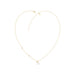 Stylish 10K Yellow Gold Ladies “H” Letter Necklace Featuring Round Ruby Diamonds And Pearl Accents. A Delicate And Personalized Fine Jewelry