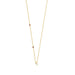 Stylish 10K Yellow Gold Ladies “R” Letter Necklace Featuring Round Ruby Diamonds And Pearl Accents. A Delicate And Personalized Fine Jewelry