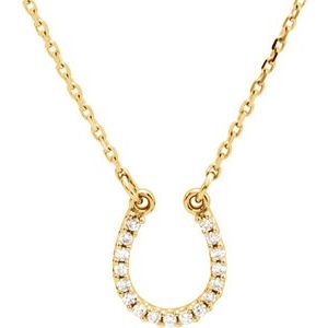 Ladies Natural Diamond Horseshoe Necklace (I1, G-H) — 14K Yellow Gold